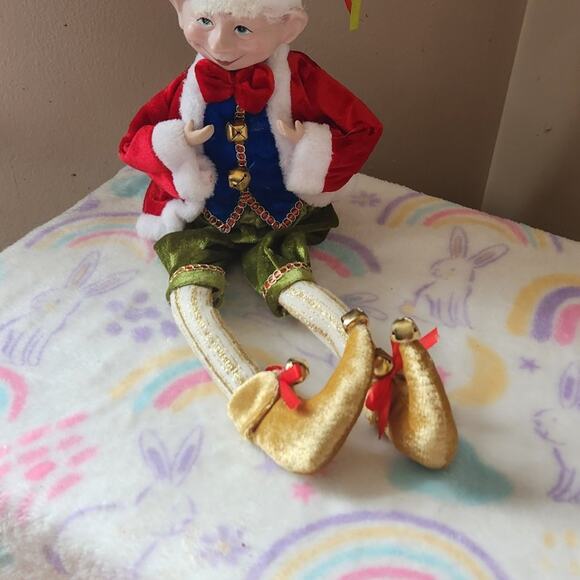 ROBERT STANLEY HOME COLLECTION CHRISTMAS POSABLE ELF DOLL 30” - Picture 1 of 5